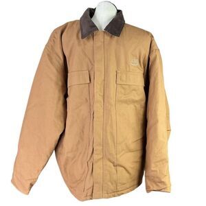Berne Chore Coat Men 2XLT Tall Brown Quilt Lining Duck Canvas Barn Work Jacket